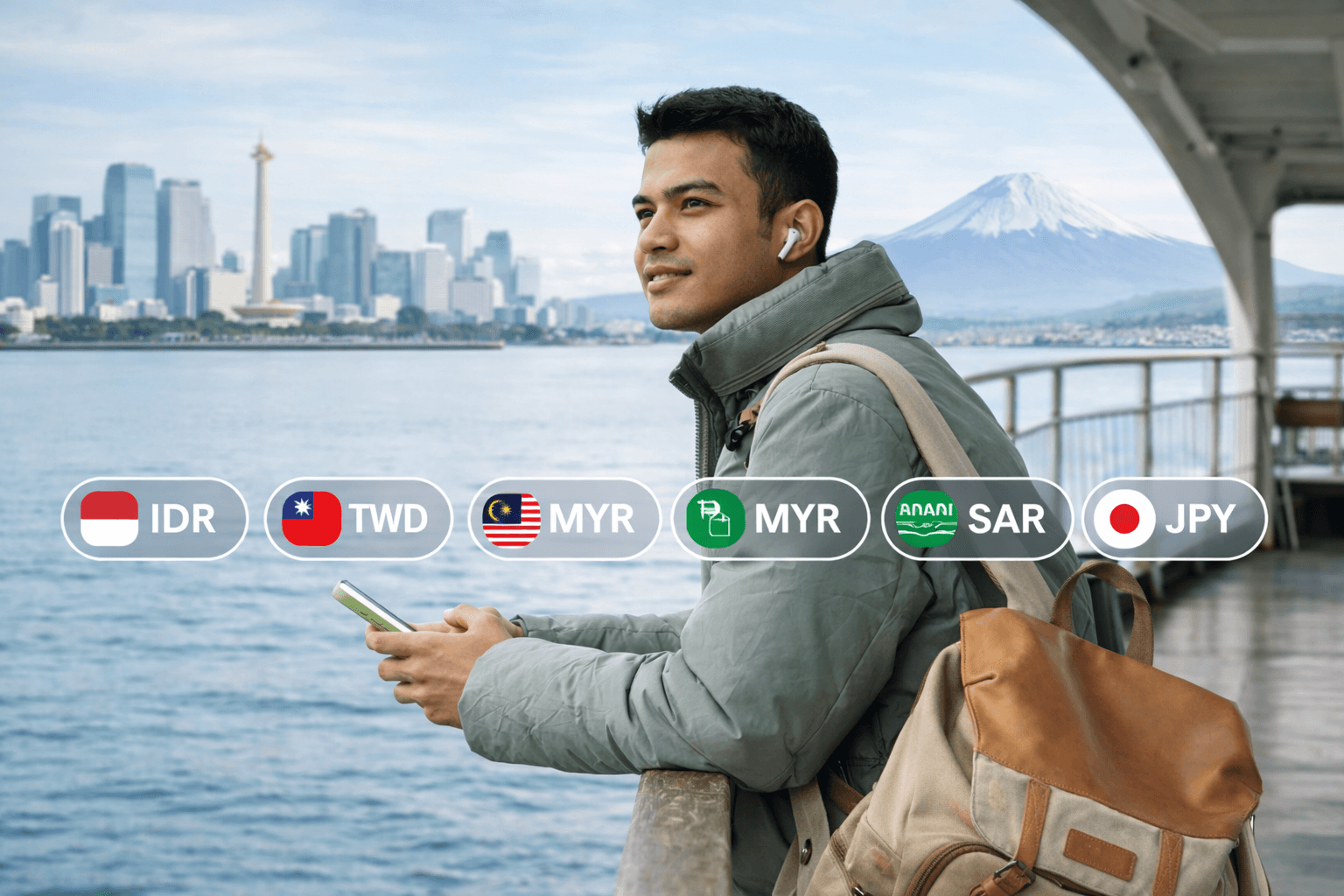 An Indonesian abroad sending money across currencies via the app.